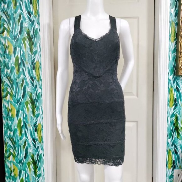 Guess Black Lace Bodycon Dress S - Picture 8 of 11
